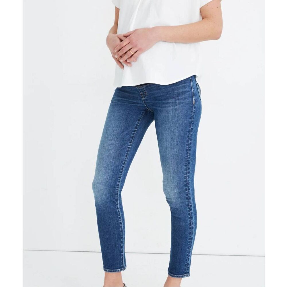 Madewell Jeans Women's 29 Blue Maternity Over the Belly Skinny Crop Tencel
